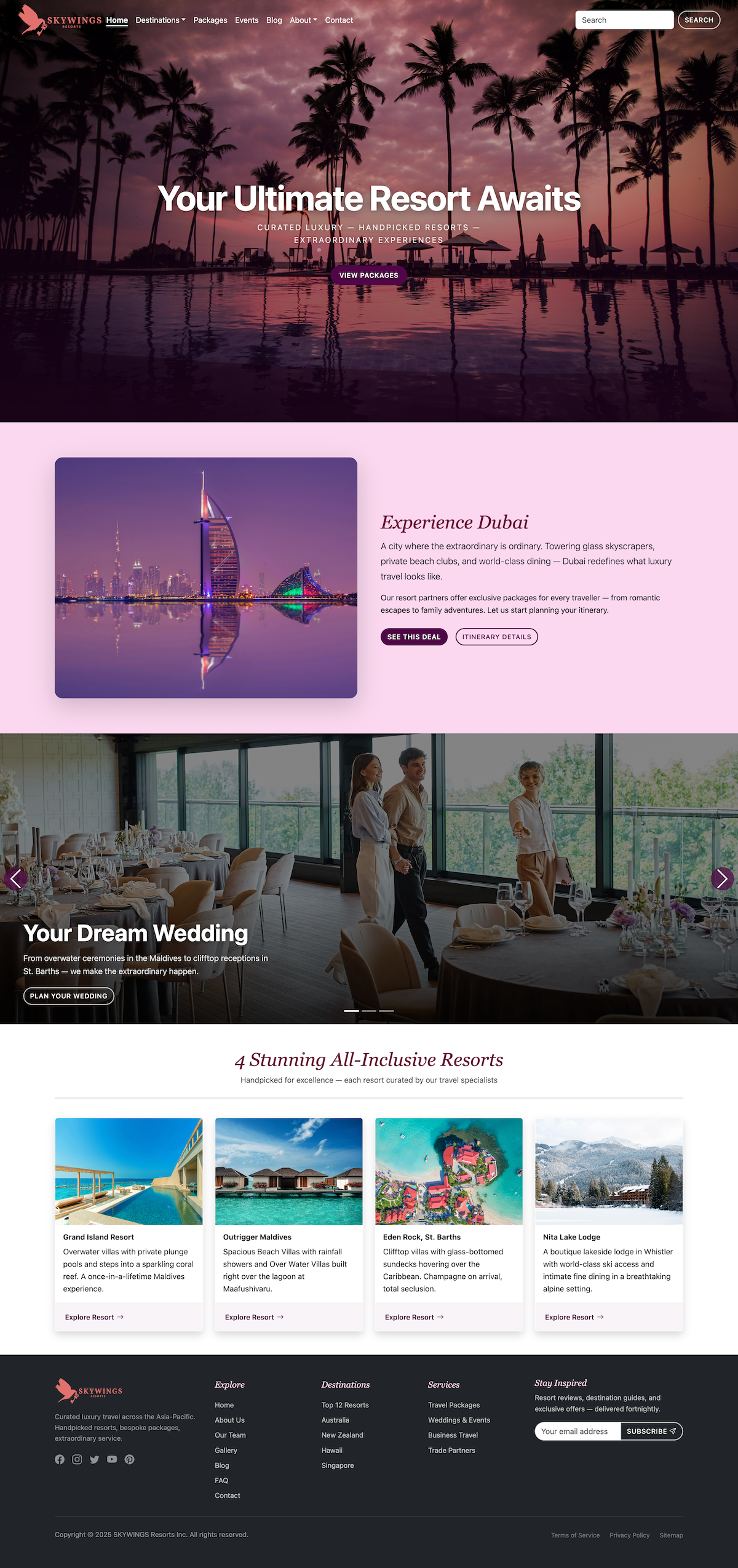 Sky Wings Activity website screenshot